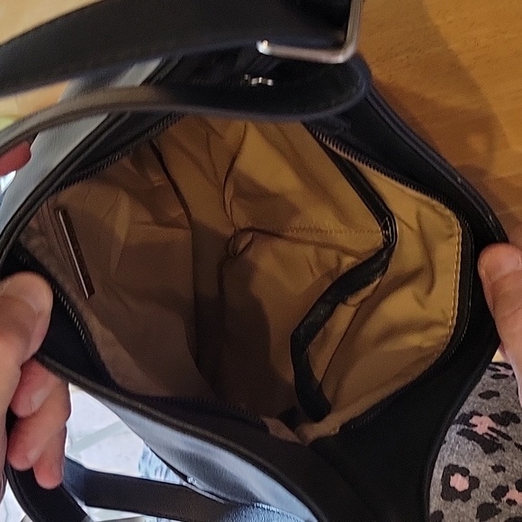 Ladies leather crossbody handbag color Navyblue - Picture 5 of 5